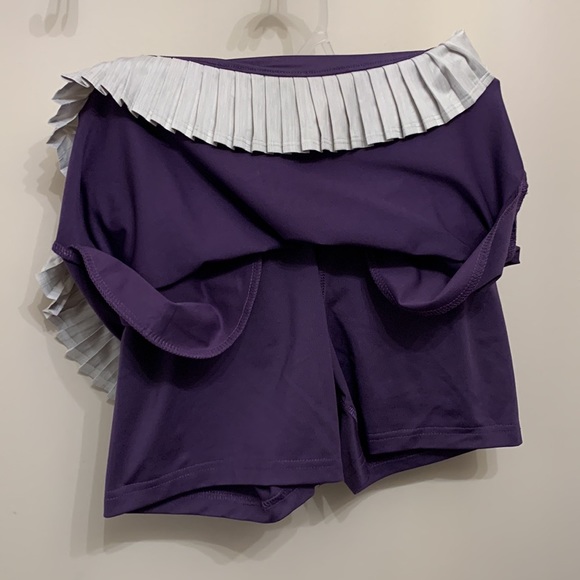 Pebble Beach 2 Pc Golf Top and Skort Abstract Floral Print Purple Gray S - Picture 8 of 11